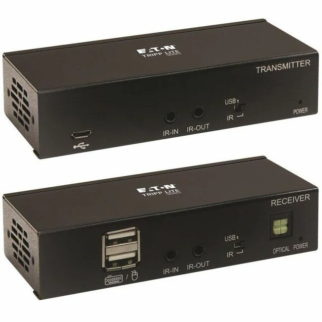 Tripp Lite by Eaton DisplayPort to HDMI over Cat6 Extender Kit KVM Support 4K 60Hz 4:4:4 USB PoC HDCP 2.2 230 ft. TAA - 2 Input Device - 2 Output Device - 230 ft Range - 2 x Network (RJ-45) - 3 x USB - 1 x HDMI In - 1 x HDMI Out - 4K UHD - 3840 x 2160 - T
