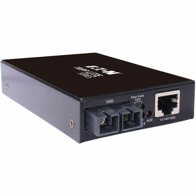 Tripp Lite by Eaton Hardened Gigabit Fiber to Ethernet Media Converter, 10/100/1000 Mbps, RJ45/SC Singlemode, -10Â&deg; to 60Â&deg;C, 10 km (6.2 mi.) - 1 x Network (RJ-45) - 1 x SC Ports - DuplexSC Port - Single-mode - Gigabit Ethernet - 10/100/1000Base-T