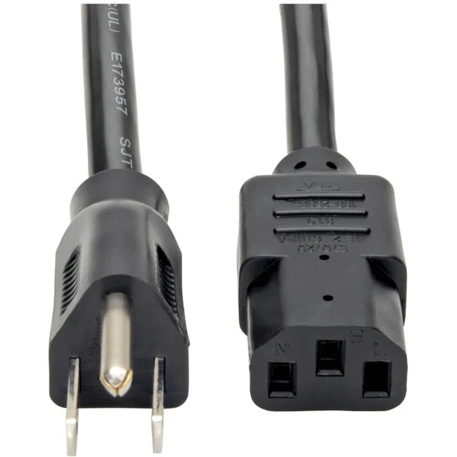 Tripp Lite by Eaton Heavy-Duty Computer Power Cord, 14AWG 15A (NEMA 5-15P to IEC-320-C13) 12-ft.