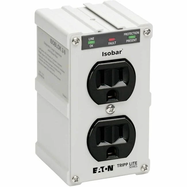 Tripp Lite by Eaton Isobar 2-Outlet Surge Protector Direct Plug-In 1410 Joules Diagnostic LEDs Metal Housing - NEMA 5-15R - 1800 VA - 1410 J - 120 V AC Input