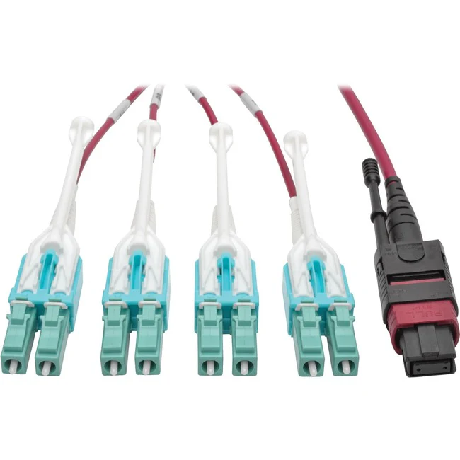 Tripp Lite by Eaton N845-05M-8L-MG MTP/MPO to 8xLC Fan-Out Patch Cable, Magenta, 5 m