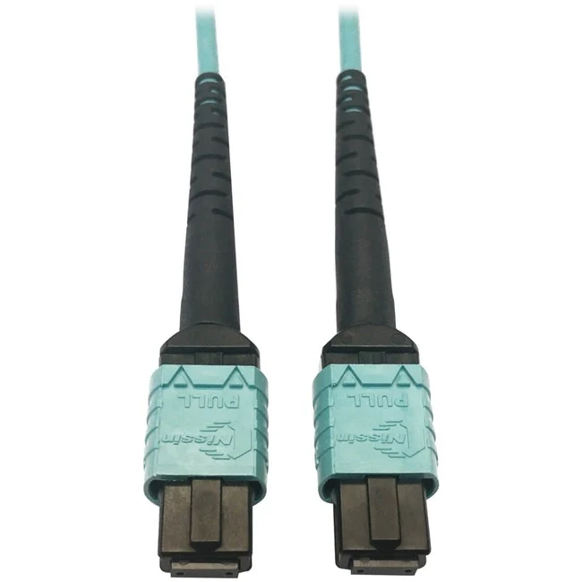 Tripp Lite by Eaton N846D-05M-24AAQ 400G Multimode 50/125 OM4 Fiber Optic Cable, Aqua, 5 m