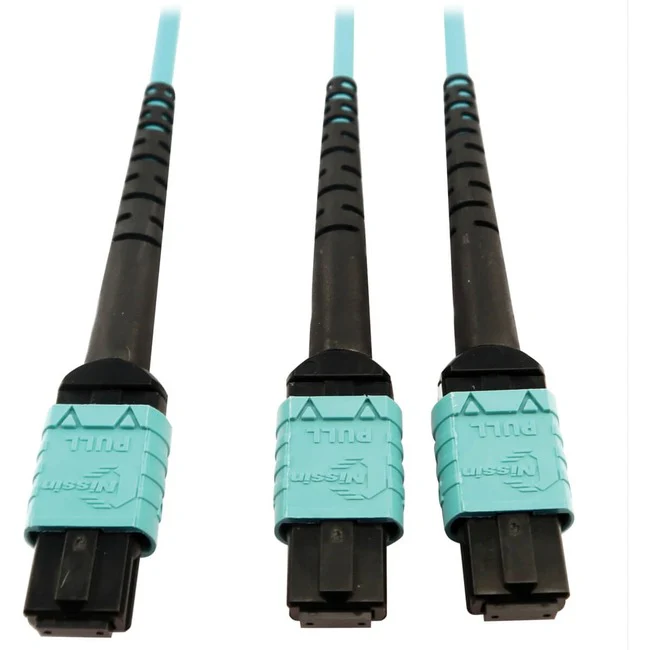 Tripp Lite by Eaton N846D-05M-24BAQ 400G Multimode 50/125 OM4 Fiber Optic Cable, Aqua, 5 m