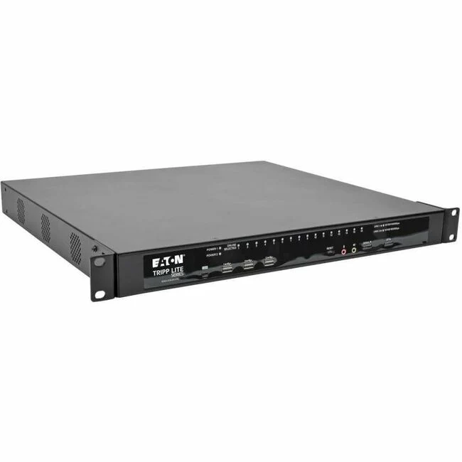 Tripp Lite by Eaton NetDirector 16-Port Cat5 KVM over IP Switch - Virtual Media 4 Remote + 1 Local User 1U Rack-Mount TAA - 16 Computer(s) - 1 Local User(s) - 4 Remote User(s) - 1600 x 1200 - 2 x PS/2 Port - 2 x USB - Rack-mountable - 1U