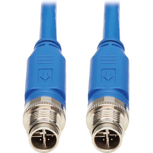 Tripp Lite by Eaton NM12-601-02M-BL M12 X-Code Cat6 Ethernet Cable, M/M, Blue, 2 m (6.6 ft.)