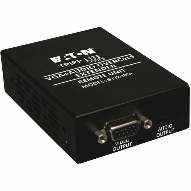 Tripp Lite by Eaton VGA over Cat5/6 Extender Box-Style Receiver for Video/Audio Up to 1000 ft. (305 m) TAA - 1 x 1 - VGA, XGA, SVGA, SXGA, UXGA, WUXGA - 500ft, 1000ft