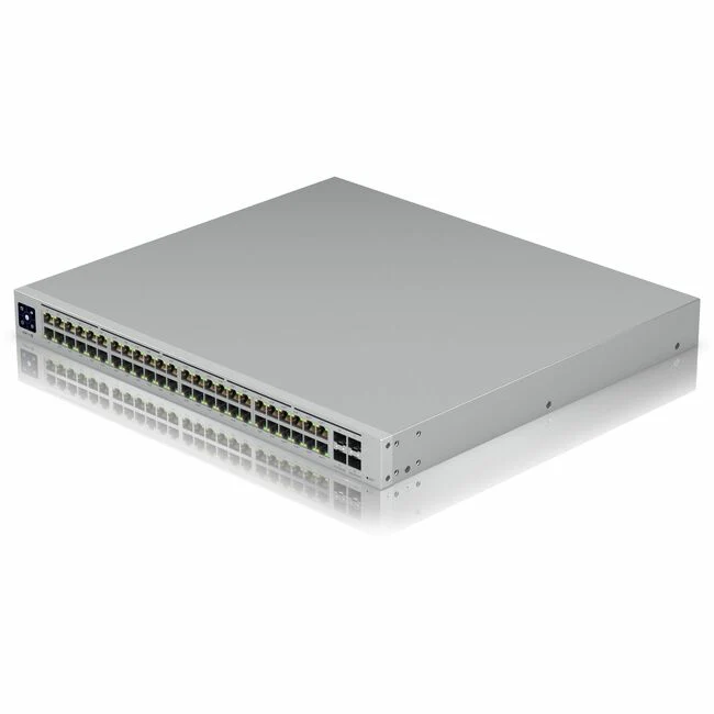 Ubiquiti USW-Pro-48-PoE Layer 3 Switch - 48 Ports - Manageable - 3 Layer Supported - Modular - 60 W Power Consumption - 600 W PoE Budget - Optical Fiber, Twisted Pair - PoE Ports - 1U High - Rack-mountable - 1 Year Limited Warranty