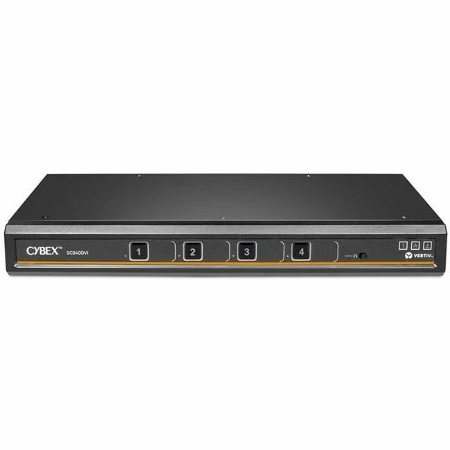 Vertiv Cybex SC800 Secure KVM | Single Head | 4 Port Universal and DVI | NIAP version 4.0 Certified - Secure Desktop KVM Switches | Secure KVM Switch | Single Head | NIAP Certified | Secure Keyboard | 2 to 8 Port, Secure Isolated Channels | Running up to