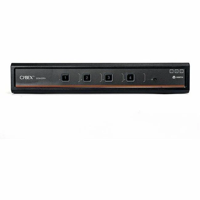 Vertiv Cybex SC900 Secure KVM | Dual Head | 4 Port Universal DisplayPort | USB-C | NIAP version 4.0 Certified - Secure Desktop KVM Switches | Secure KVM Switch | Dual Head | NIAP Certified | Secure Keyboard | 2 to 8 Port, Secure Isolated Channels | Runnin