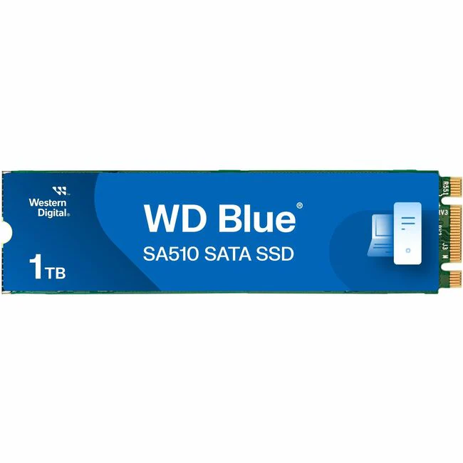 WD Blue SA510 WDS100T3B0B 1 TB Solid State Drive - M.2 2280 Internal - SATA (SATA/600) - Desktop PC Device Supported - 400 TB TBW - 560 MB/s Maximum Read Transfer Rate - 5 Year Warranty