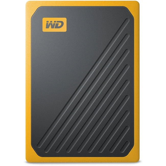 WD My Passport Go WDBMCG5000AYT-WESN 500 GB Portable Solid State Drive - External - Black, Amber - USB 3.0 - 3 Year Warranty
