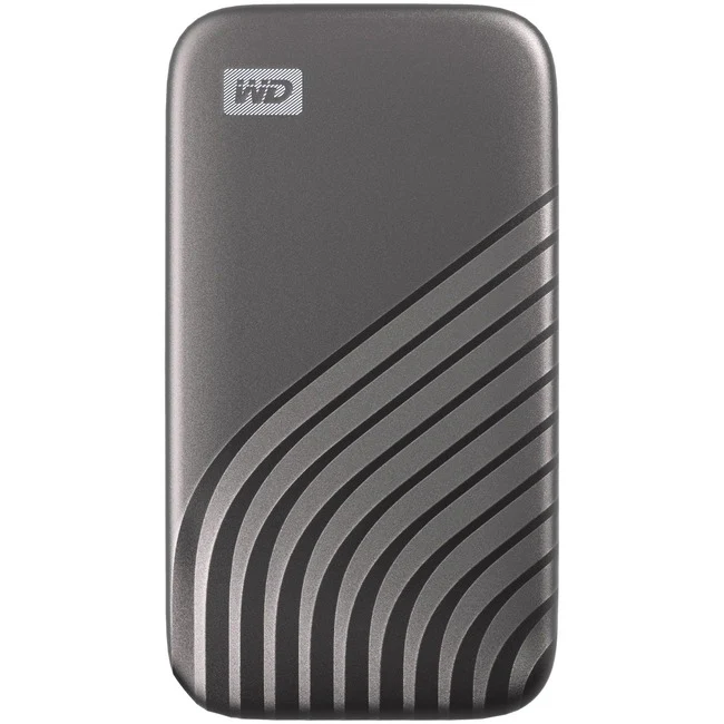 WD My Passport WDBAGF0010BGY-WESN 1 TB Portable Solid State Drive - External - Space Gray - USB 3.2 (Gen 2) Type C - 1050 MB/s Maximum Read Transfer Rate - 256-bit Encryption Standard - 5 Year Warranty