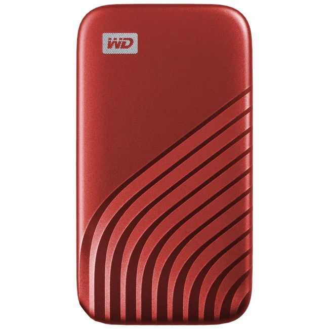 WD My Passport WDBAGF0010BRD-WESN 1 TB Portable Solid State Drive - External - Red - USB 3.2 (Gen 2) Type C - 256-bit Encryption Standard - 5 Year Warranty