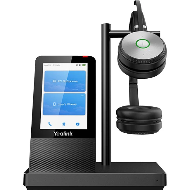 Yealink WH66 Dual UC Headset - Stereo - Wireless - DECT CAT-iq - 524.9 ft - 32 Ohm - 20 Hz - 10 kHz - Over-the-head - Binaural - Supra-aural - Electret, Omni-directional, Condenser Microphone